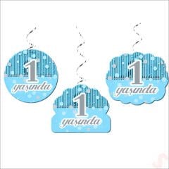 1 Yaşında 6'lı Tavan SüSü, 70 cm - Mavi