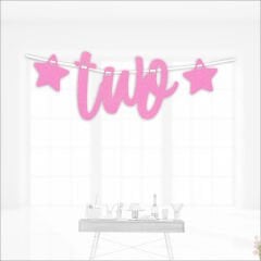 2 Yaş Yıldızlı Two Yazı, 90 cm - Pembe