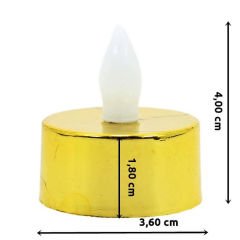 Led Tealight MuM Beyaz Işık, 4,00 cm x 3,60 cm - Altın