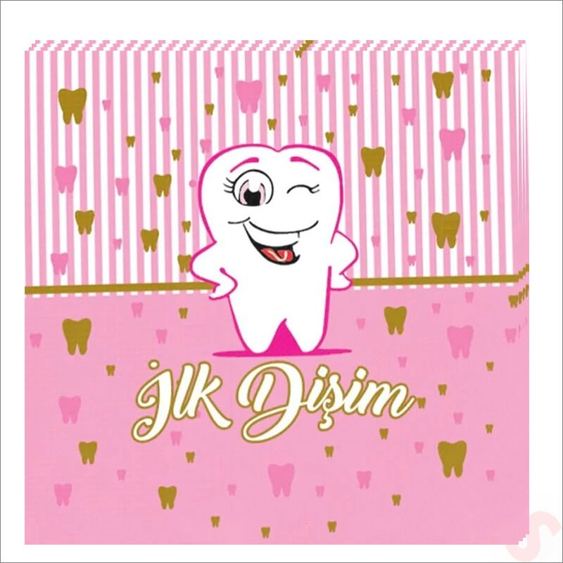 İlk Dişim Peçete 33cm x 33cm, 20 Adet - Pembe