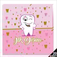 İlk Dişim Peçete 33cm x 33cm, 20 Adet - Pembe