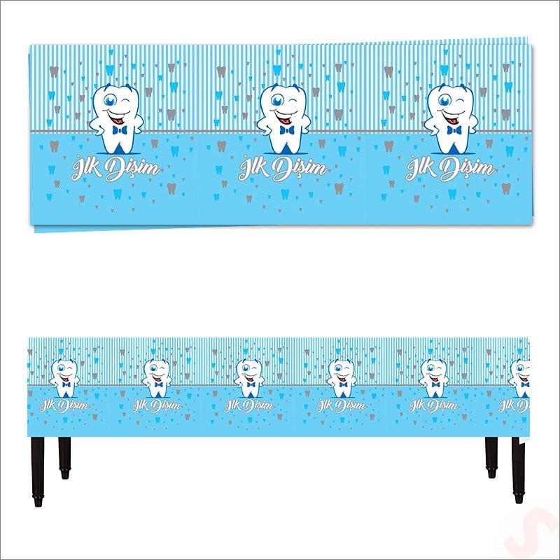 İlk Dişim Masa Örtüsü, 120cm x 180cm - Mavi