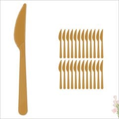 Plastik Bıçak, Altın - 25 Adet