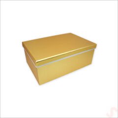 Dikdörtgen Kutu Küçük Boy, 26,5 x 18 x 10,5 cm - Metalik Altın