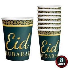 Eid Mubarak Karton Bardak - 8 Adet كأس ورقي عيد مبارك