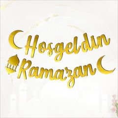 Hoşgeldin Ramazan Metalik Altın Banner - 2.10 mt