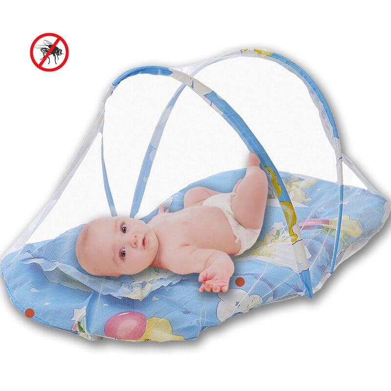 Katlanabilir Bebek Cibinlik Sineklik Seti, 92 cm - Mavi