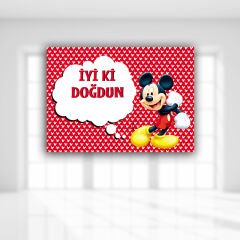 Mickey Mouse İyiki Doğdun Afiş - 70cm x 50cm