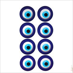 Nazar Boncuğu Dekoratif Duvar 3D Sticker - 13,5cm x 8 Adet
