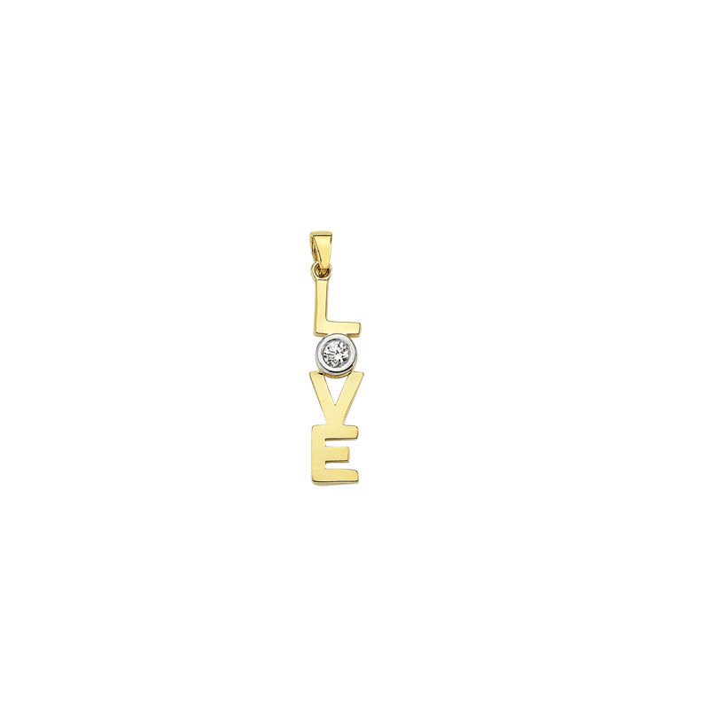 Beelo Gold 14K Altın Tasarım Love Yazılı Kolye Ucu
