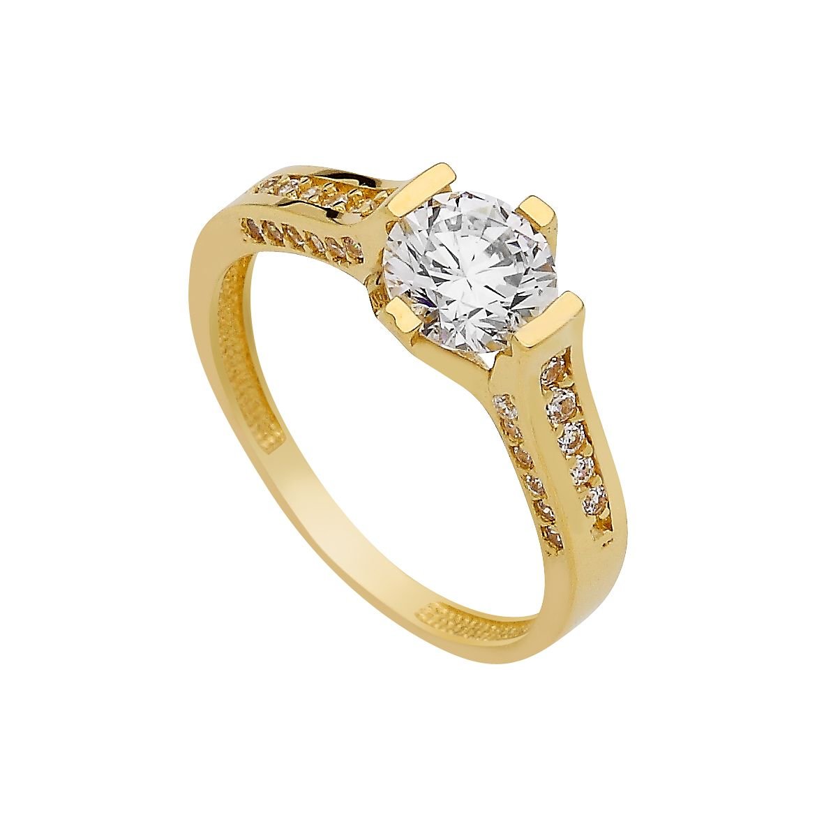 Beelo Gold 14K Altın Tek Taş Yüzük TYTT019
