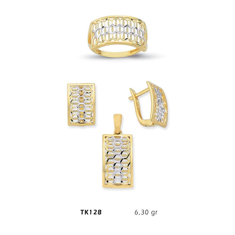 Beelo Gold 14K Altın Üçlü Set BGTKH128