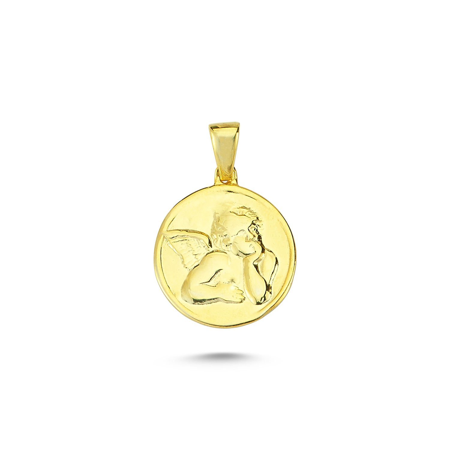 Beelo Gold 14K Altın Melek Madalyon Kolye Ucu