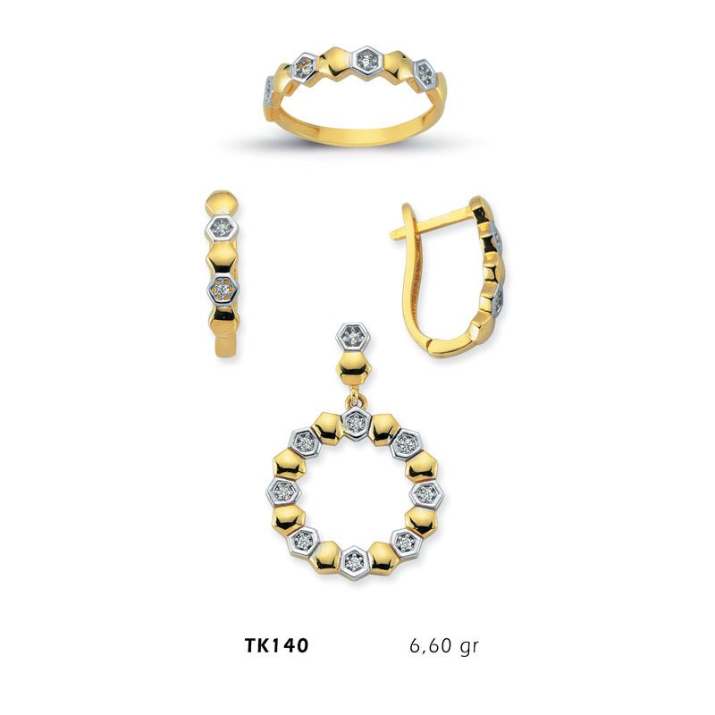Beelo Gold 14K Altın Üçlü Set BGTKH140