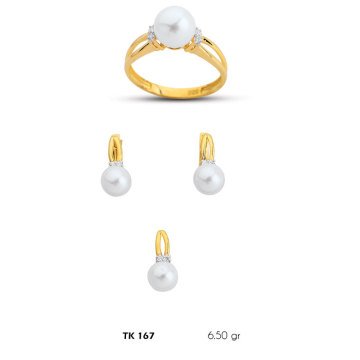 Beelo Gold 14K Altın Üçlü İnci Set BGTKH167