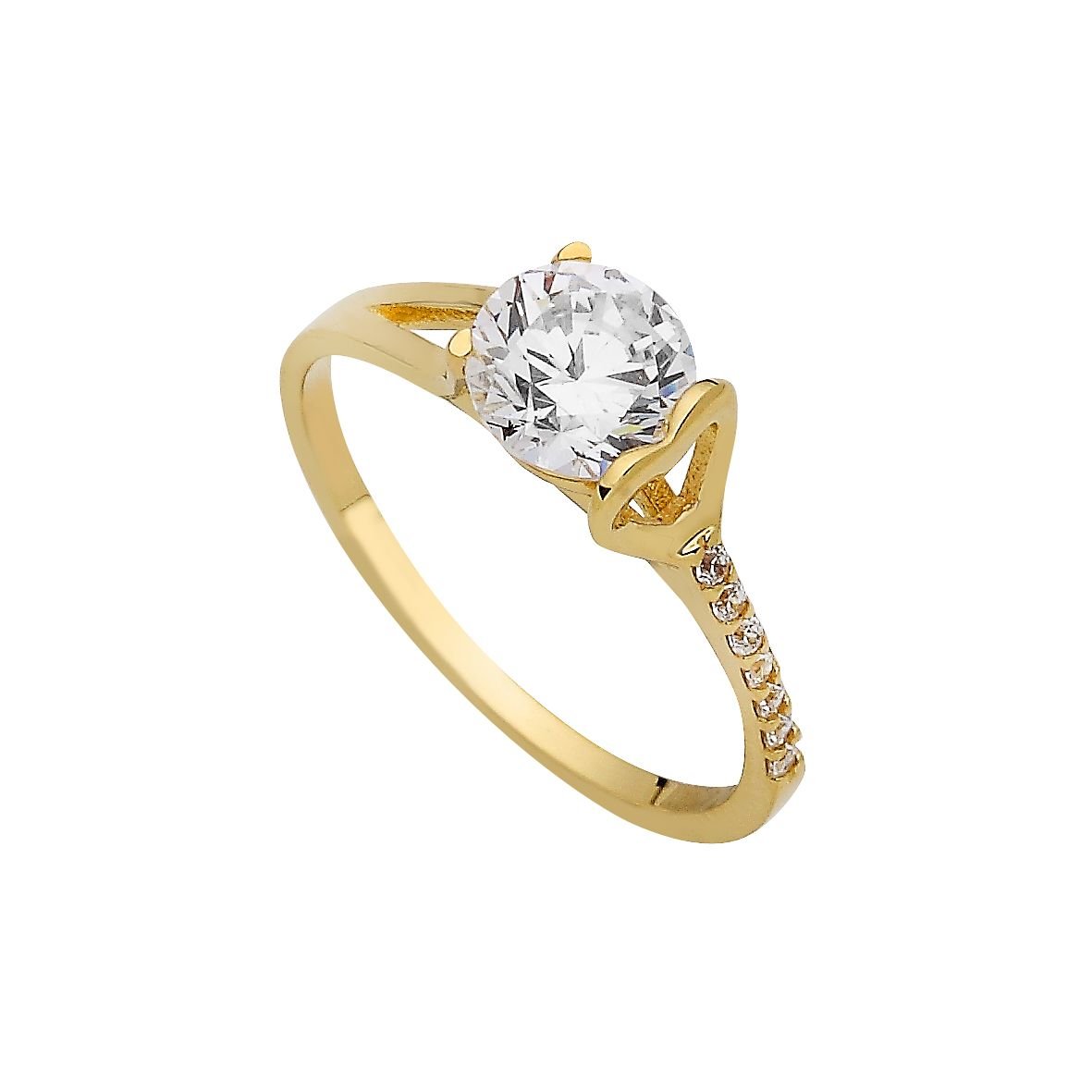 Beelo Gold 14K Altın Tek Taş Yüzük TYTT123