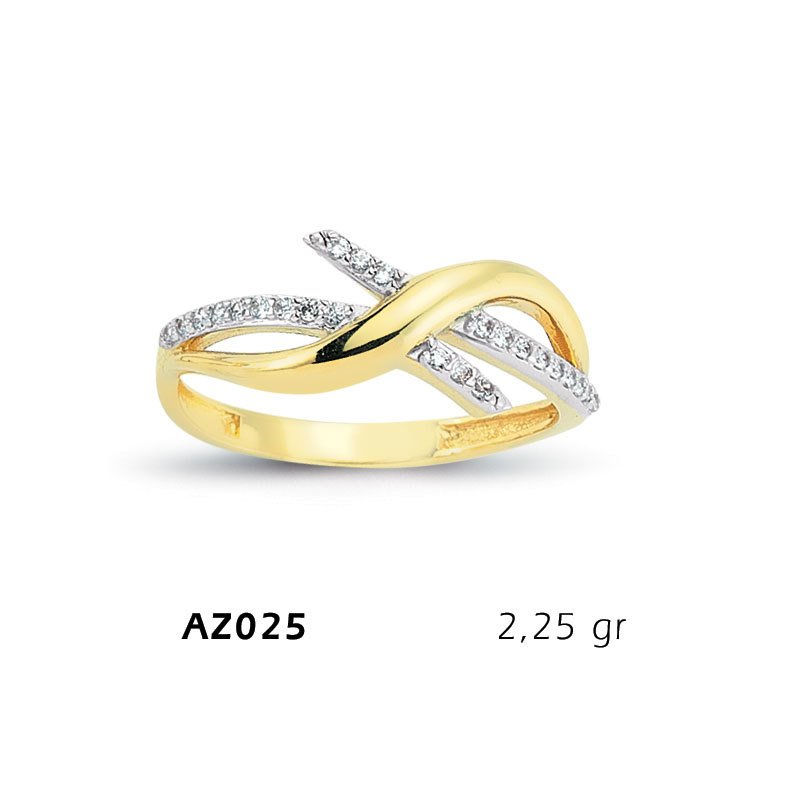 Beelo Gold 14K Altın Tasarım Yüzük BGAZ025