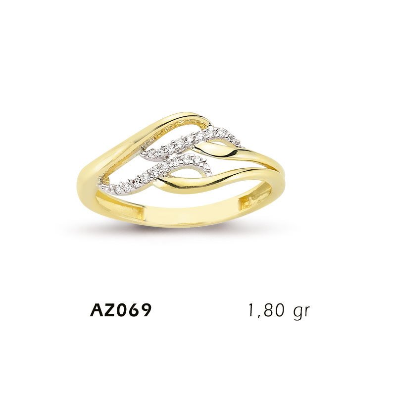 Beelo Gold 14K Altın Tasarım Yüzük BGAZ069