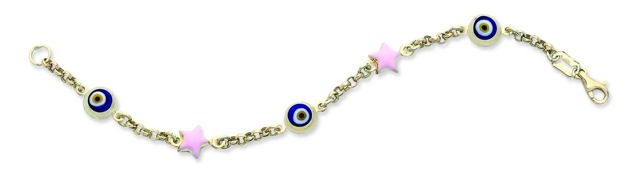 Beelo Gold 14K Altın Yıldız Çocuk Nazar Bileklik CML036