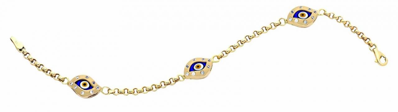Beelo Gold 14K Altın Çocuk Nazar Bileklik CT006