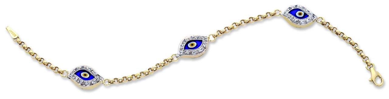 Beelo Gold 14K Altın Çocuk Nazar Bileklik CT011