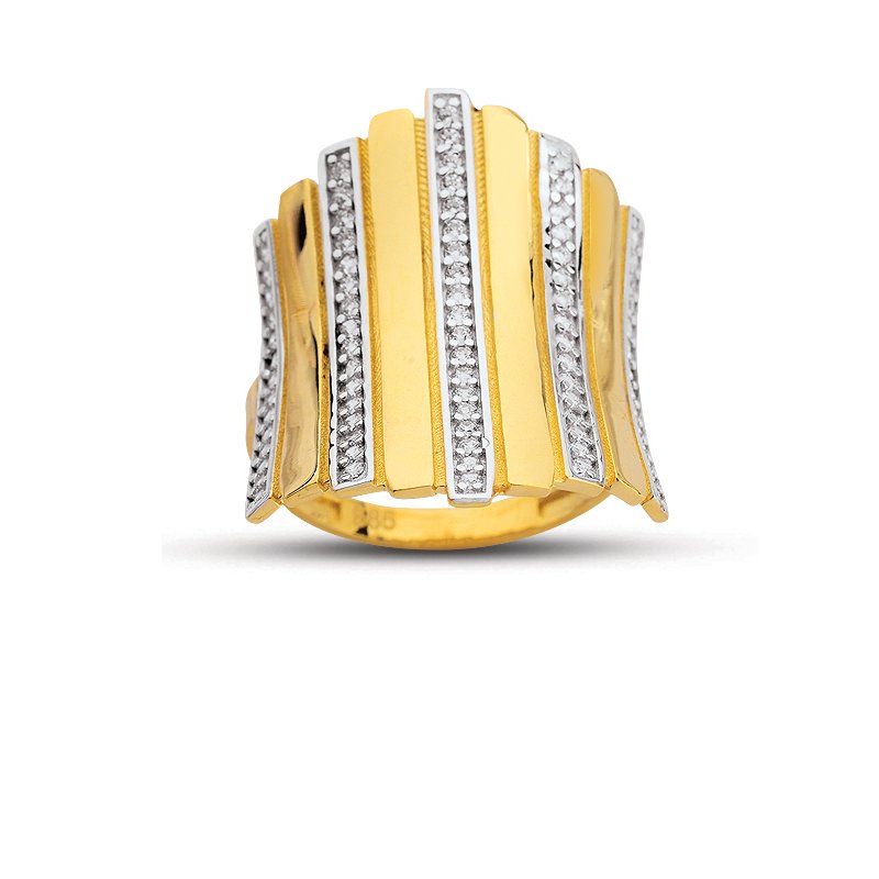 Beelo Gold 14K Altın Tasarım Yüzük BGAZ463