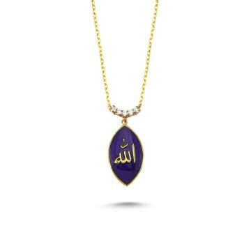 Beelo Gold 14K Altın Allah Yazılı Mineli Kolye