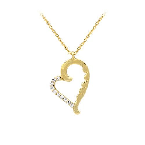 Beelo Gold 14K Altın Taşlı Kalp Kolye BGKL134