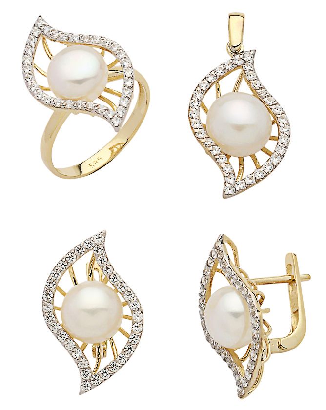 Beelo Gold 14K Altın İnci Set BGTİN031