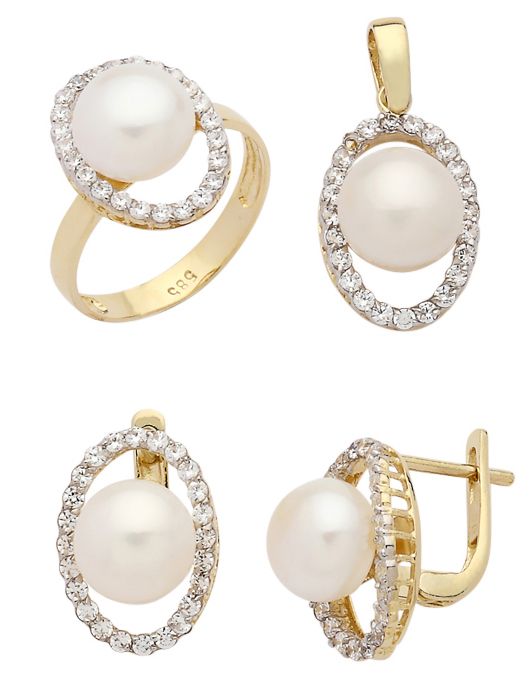 Beelo Gold 14K Altın İnci Set BGTİN036