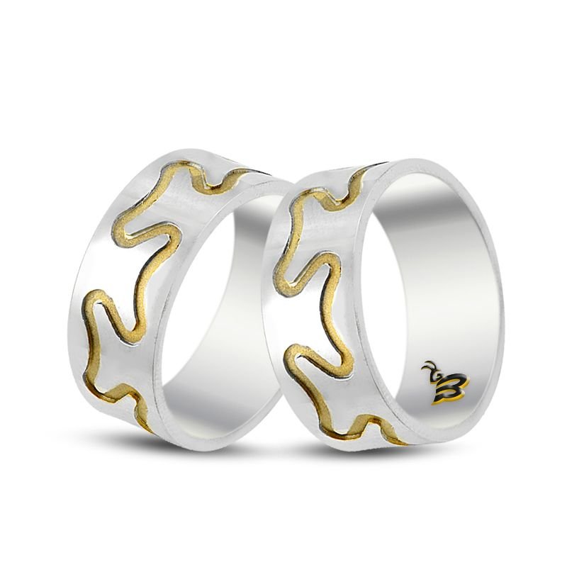 Beelo Gold 14K Altın Fantazi Alyans Yüzük BGHBD0022