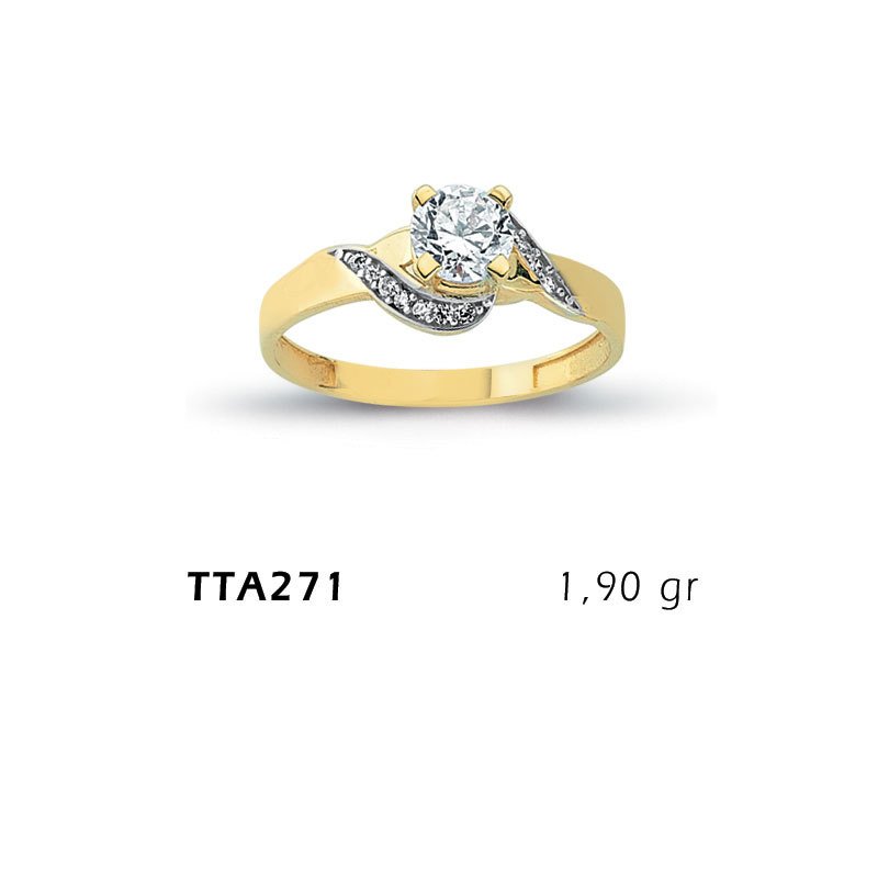 Beelo Gold 14K Altın Tek Taş Yüzük BGTTA271