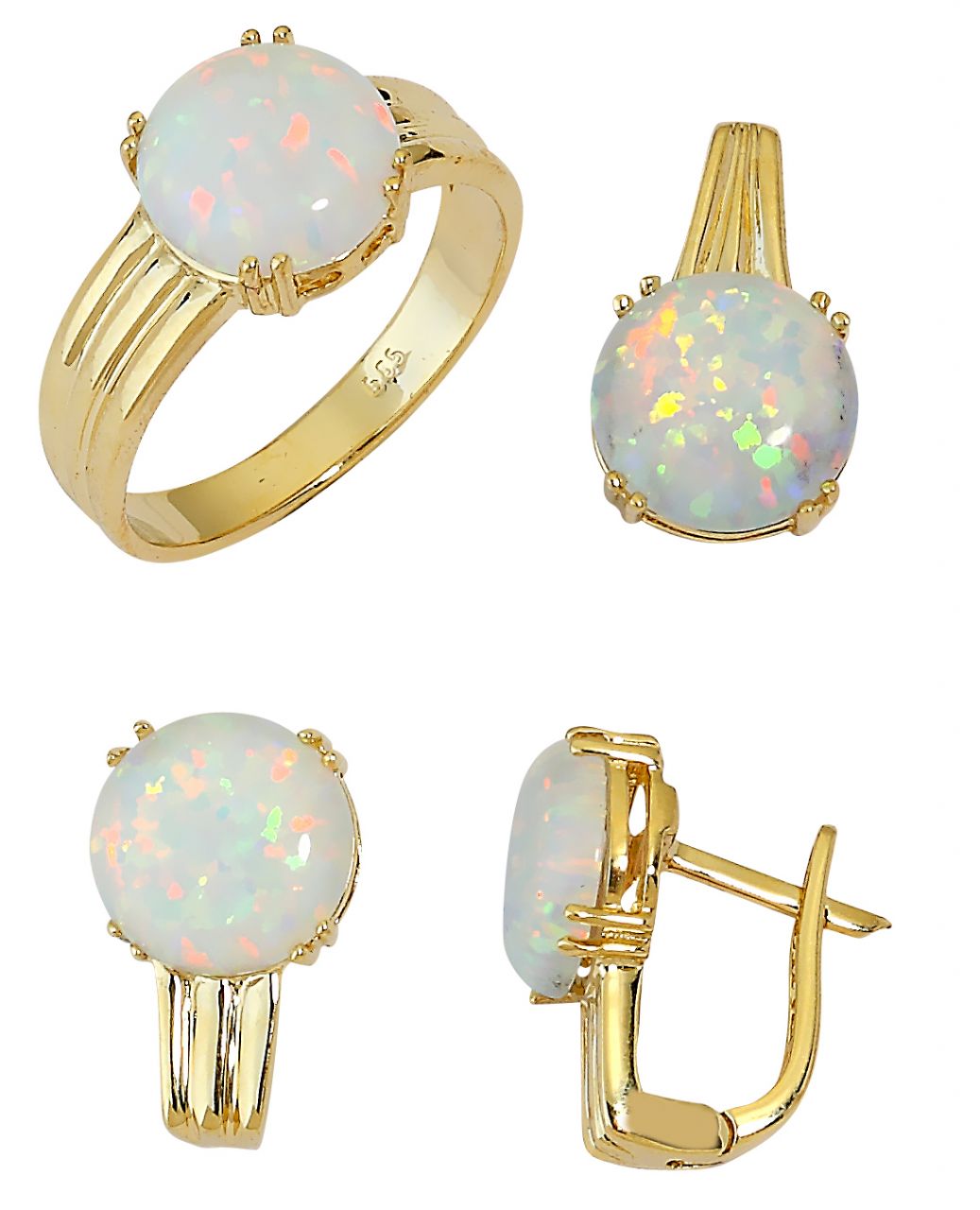 Beelo Gold 14K Altın Renkli Taşlı Set BGTO009
