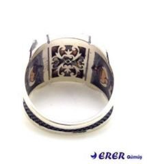 Özel tasarım Akik erkek yüzüğü KR101