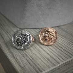 Gümüş antik para yüzük sh76v2