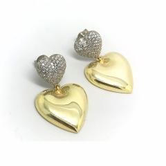 Gümüş kalp model bayan taşlı küpe cs46e2r3