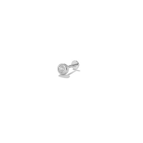 Gümüş önden takmalı vidalı tragus helix kıkırdak piercing küpesi pr07