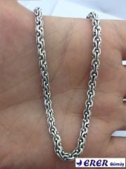 Gümüş 4,9 mm kalın arnavut zincir kolye
