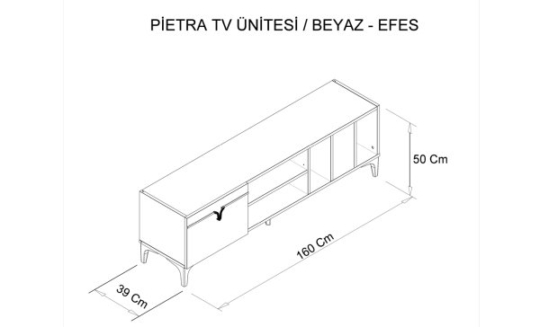 Pietra Tv Sehpası - Efes Beyaz