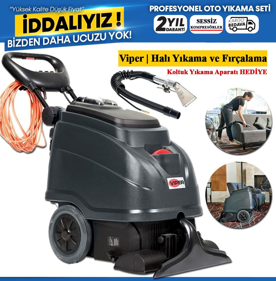 Viper CEX410 Profesyonel Elektrikli Halı ve Zemin Temizleme Makinesi