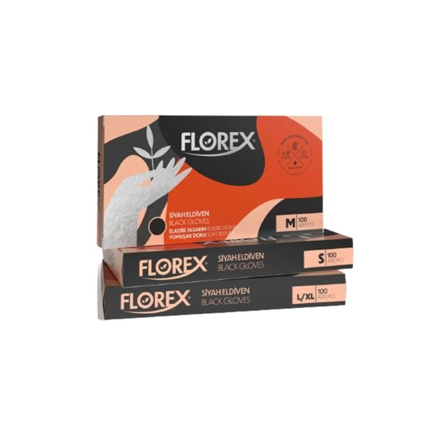 Florex Eldiven Siyah 100'lü Paket
