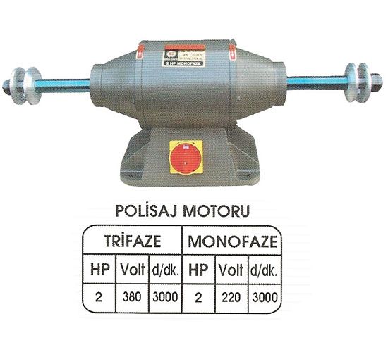 Polisaj Motoru Çift Devirli 1,5 KW-Trifaze