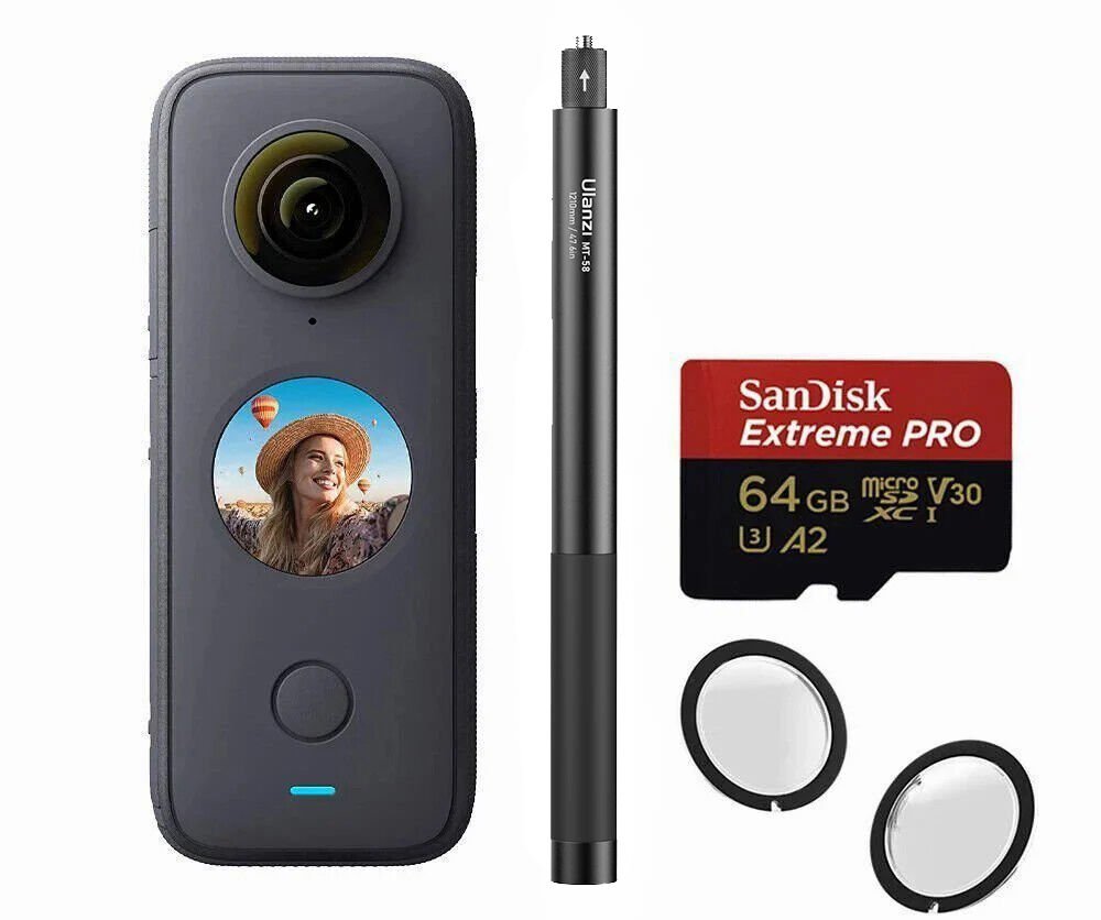 Insta360 One X2 + Invisible Stick + Sandisk 64gb Hafıza Kartı + Lens Guard