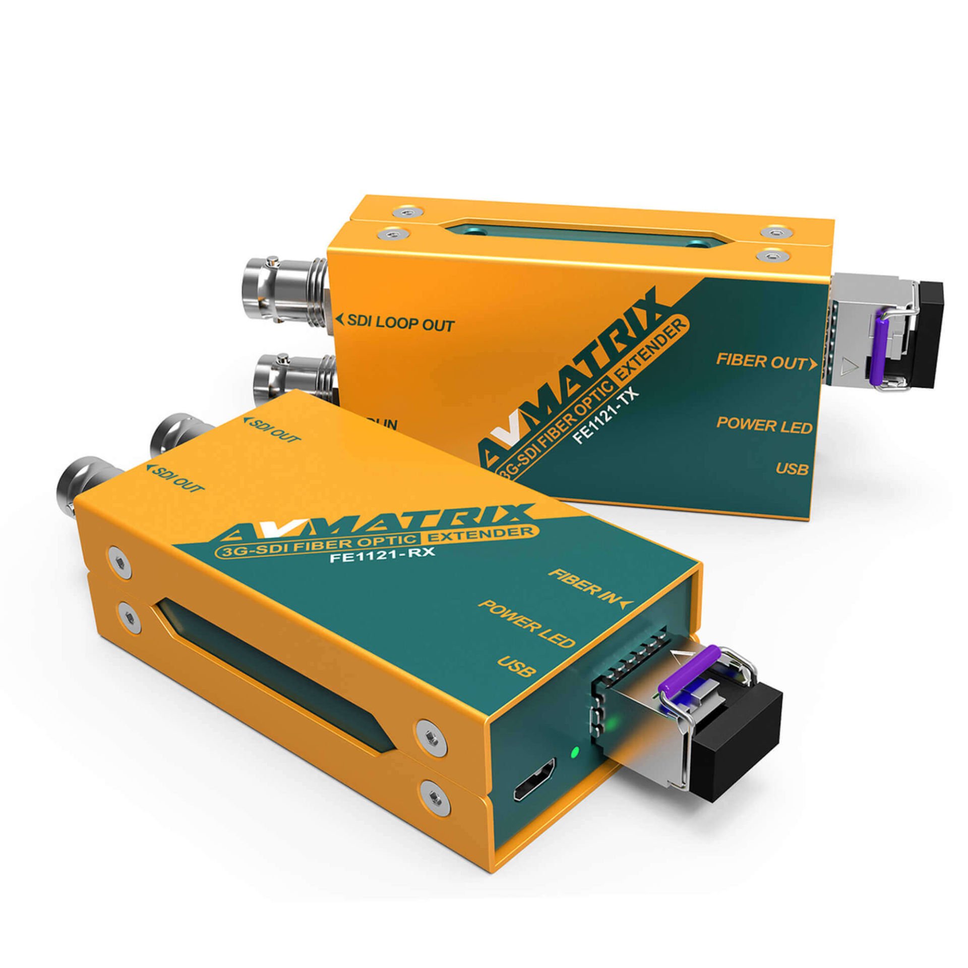 AVMatrix FE1121 3G-SDI Fiber Optic Extender Transmitter & Receiver Set