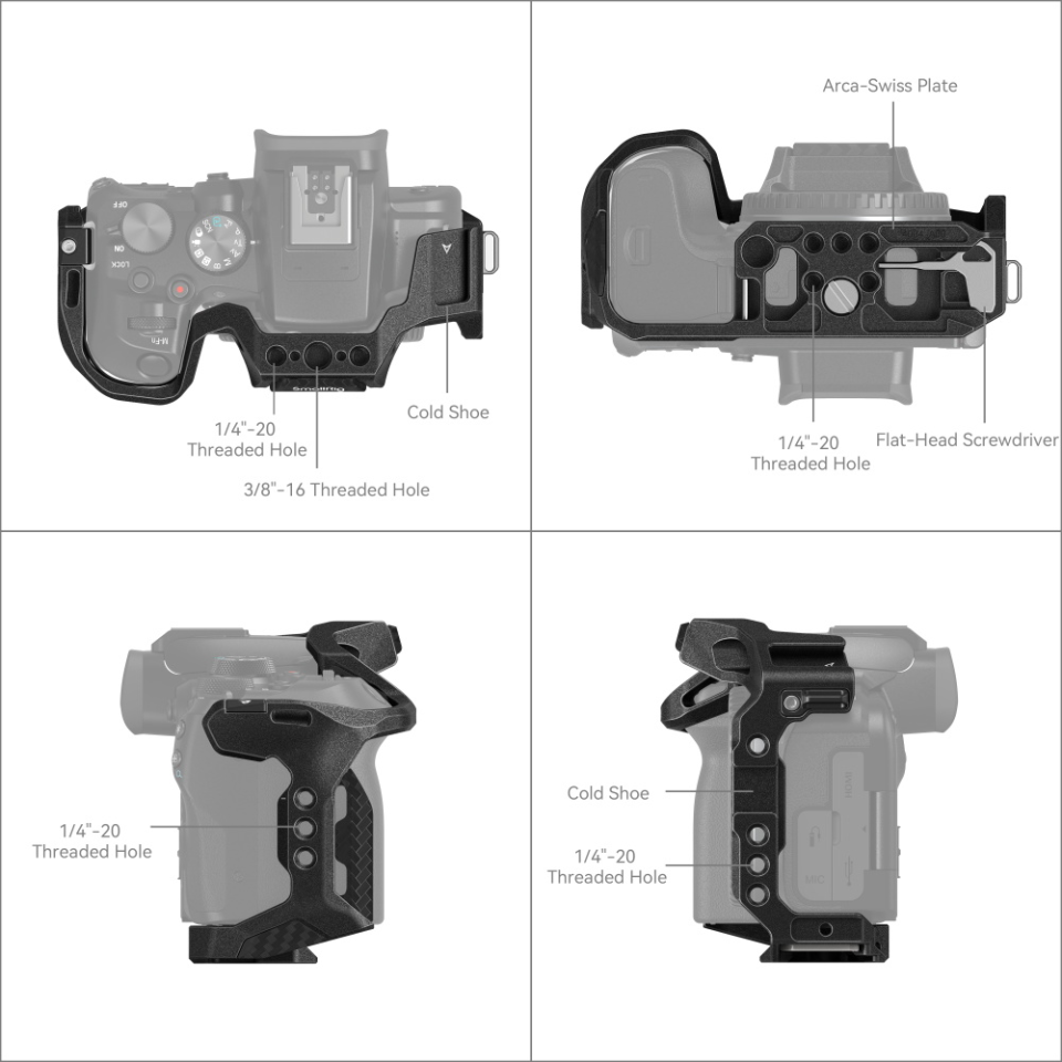 SmallRig Canon EOS R10 için  “Black Mamba Kafesi 4004