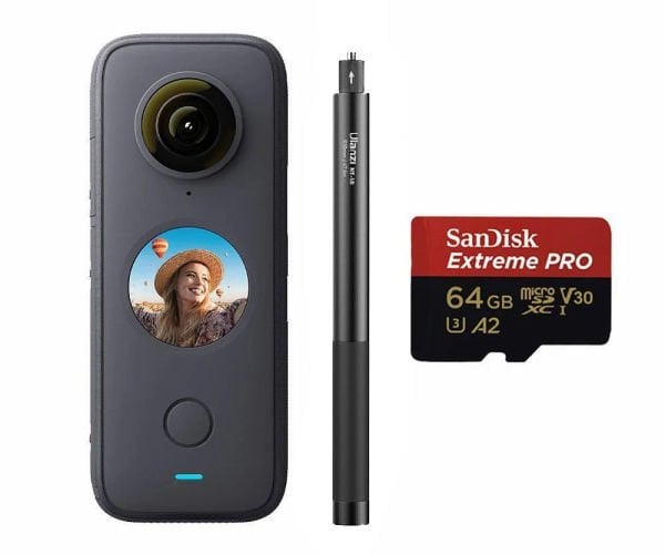 Insta360 One X2 + Invisible Stick + Sandisk 64gb Hafıza Kartı