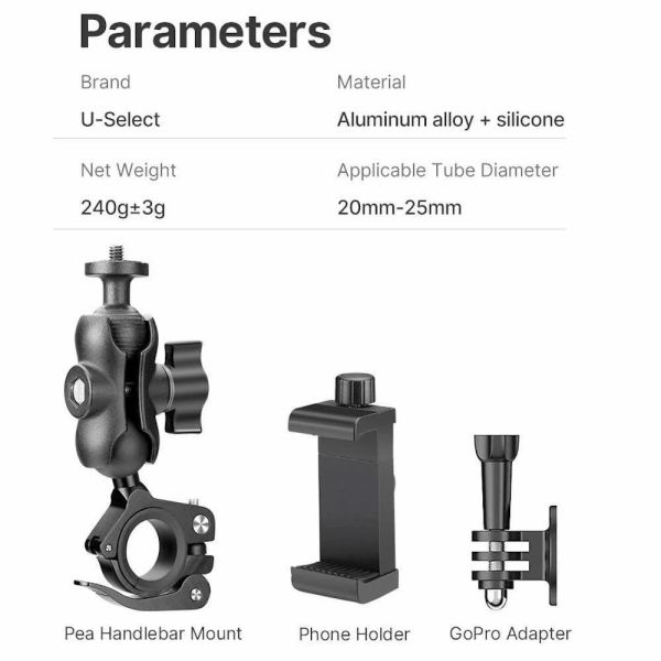 Ulanzi MP-5 Aksiyon Kamera ve Telefon Bisiklet Bağlantı Aparatı