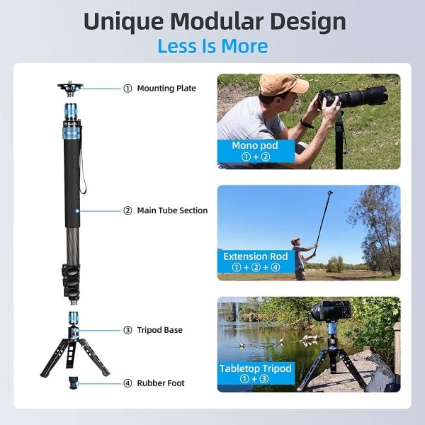 Sirui P-424FS+VH-10 Karbon Fiber Monopod