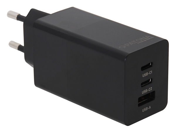 Patona Premium GaN PD65W Adaptör 2xUSB-C 1xUSB-A PD3.0 QC3.0