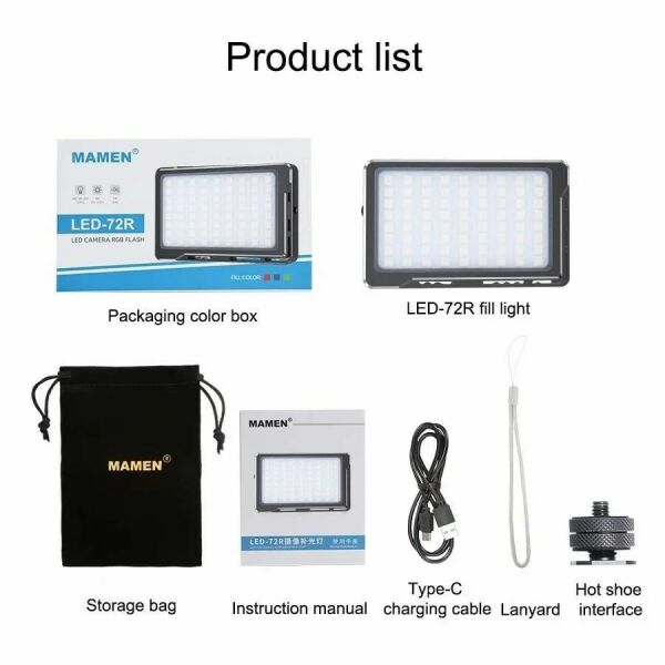 Mamen LED-72R RGB LED Video ve Fotoğraf Işığı